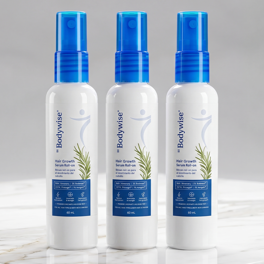 3 frascos Bodywise Hair Growth Serum